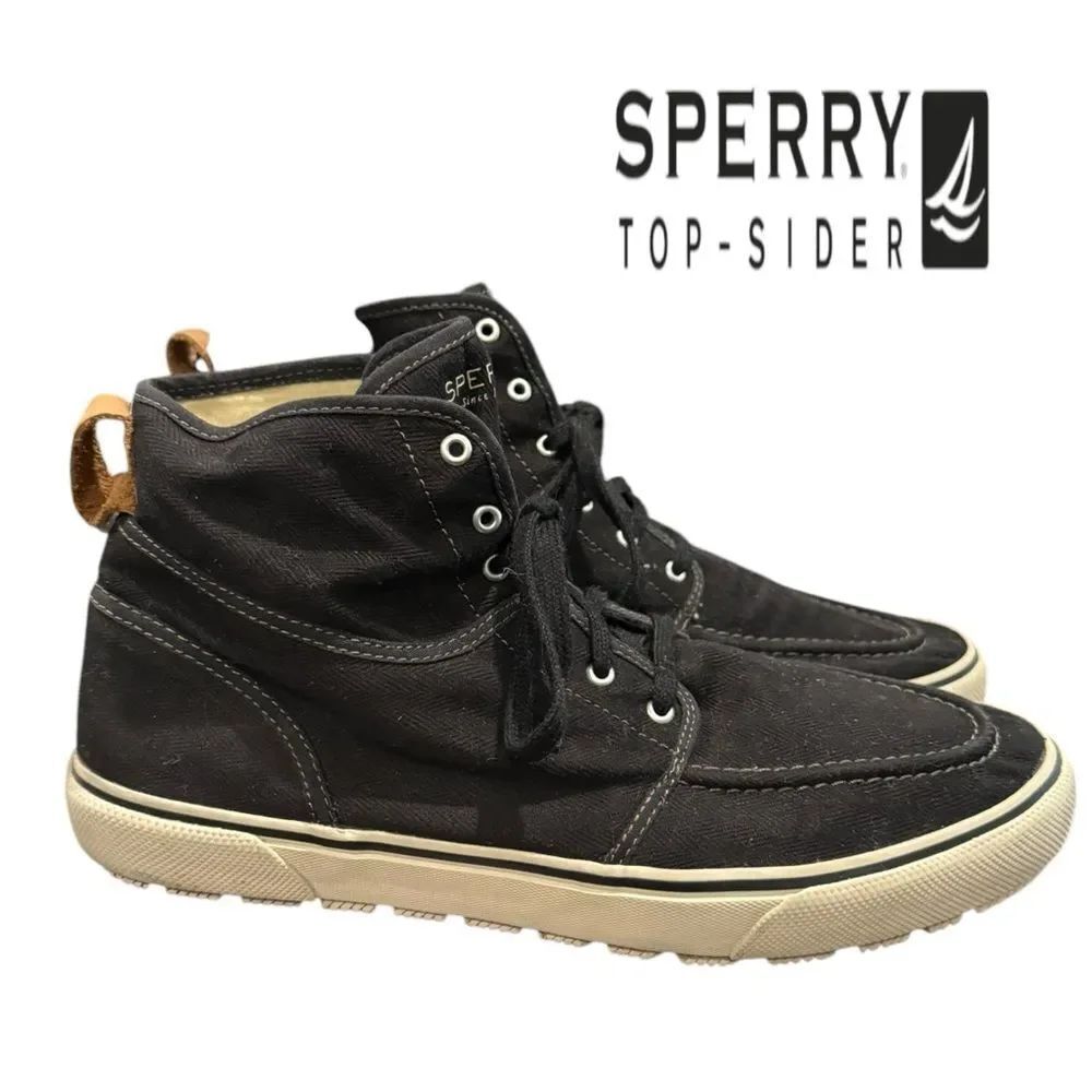 Sperry Top-Sider Men's Black Lace-up High-Top Sneakers 13